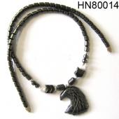 Hematite Stone Eagle Pendant Beads Chain Choker Fashion Women Necklace